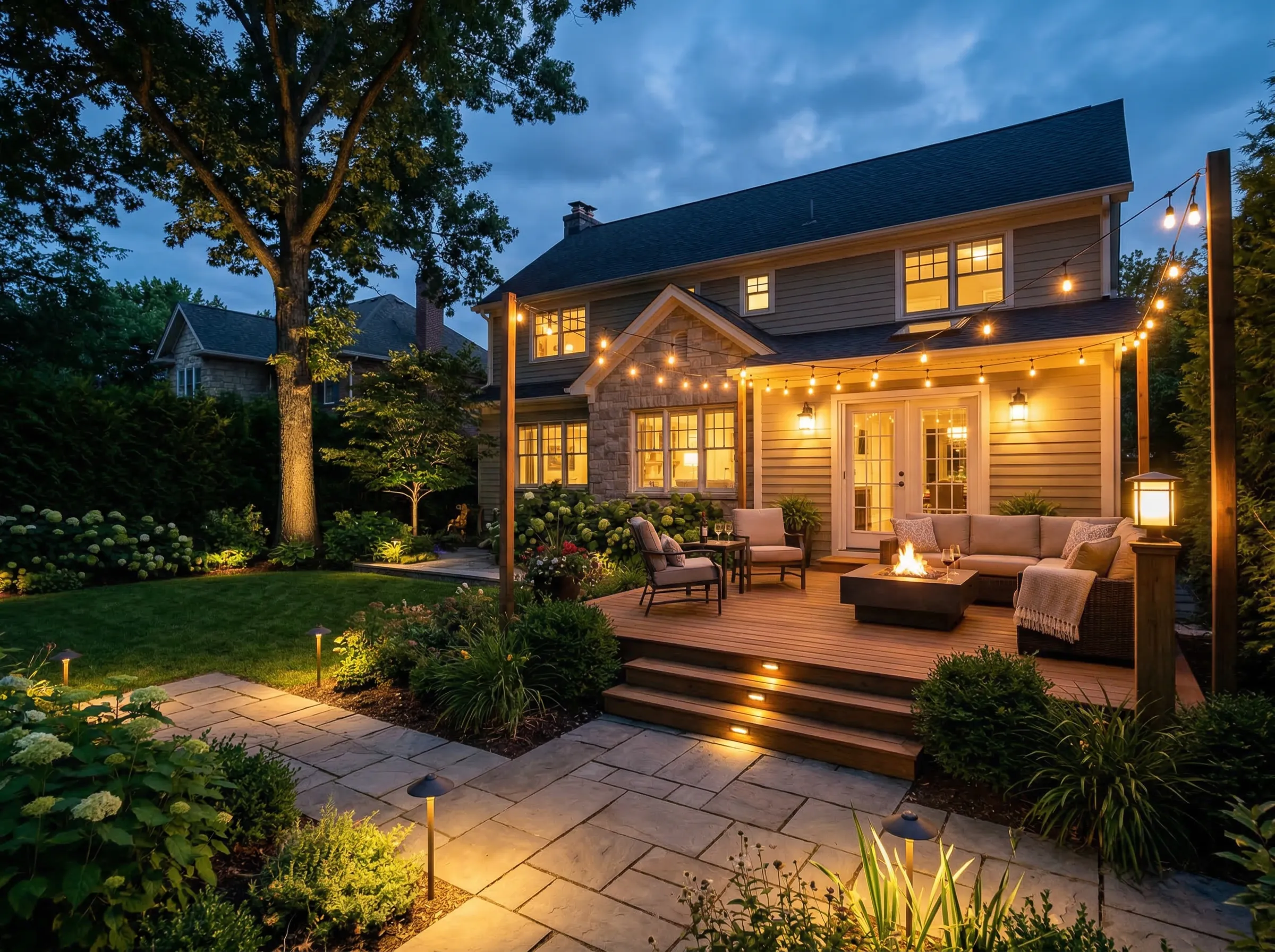 Landscape outdoor lighting design in Carver MN