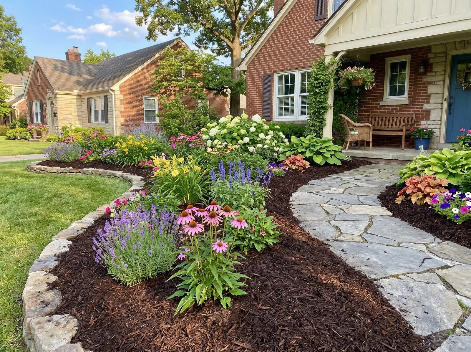 Landscape mulching service in Carver MN by Hartley Lawn and Landscape