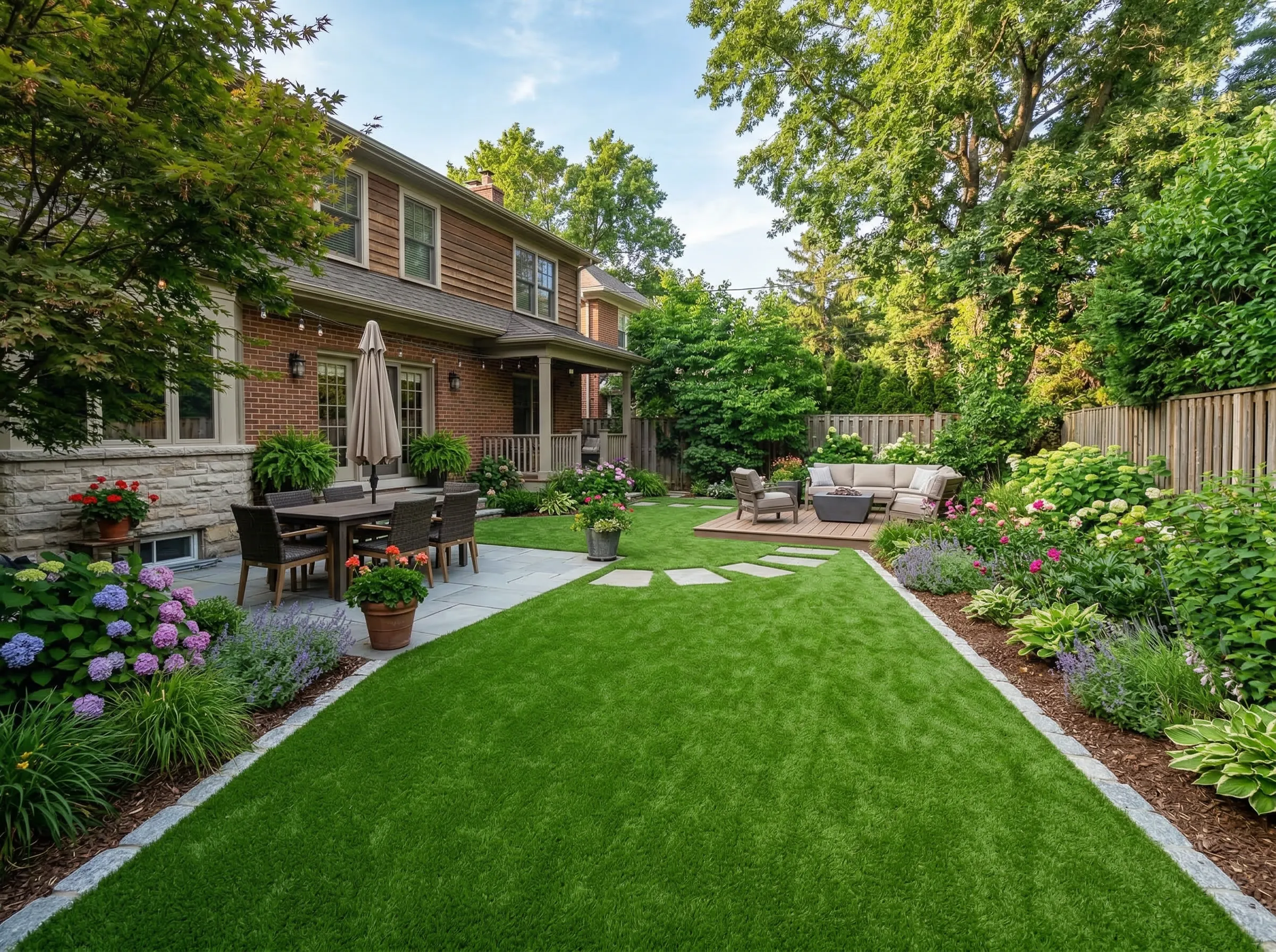 Landscaper working on a residential property in Carver County, MN